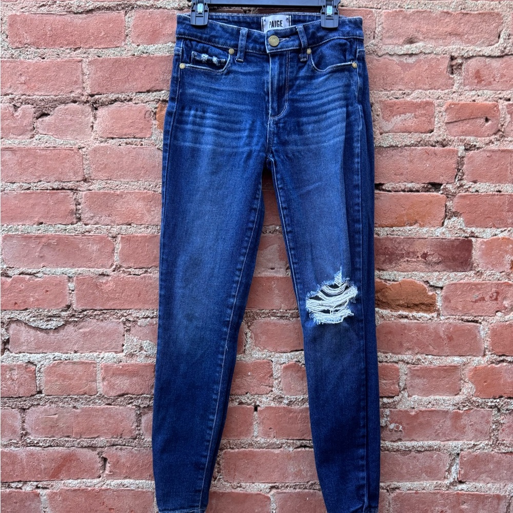 PAIGE Blue Skinny Jeans with Sleek Fit